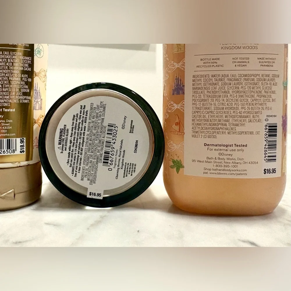 NWT, B&BW ‘Life is a Fairytale’ Disney Body Wash, Hydration Cream and Candle